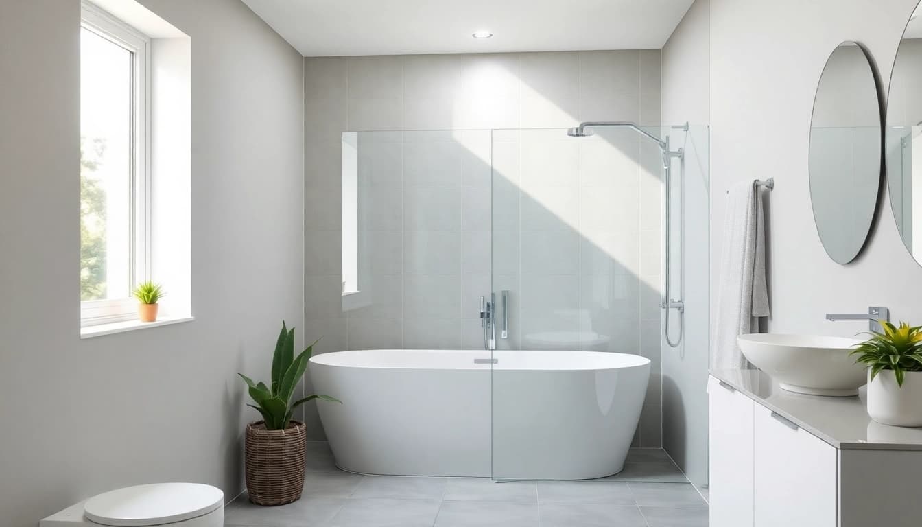 Genießen Sie die elegante sonni Duschkabine aus klarem ESG-Glas in einem modernen Badezimmer-Design.