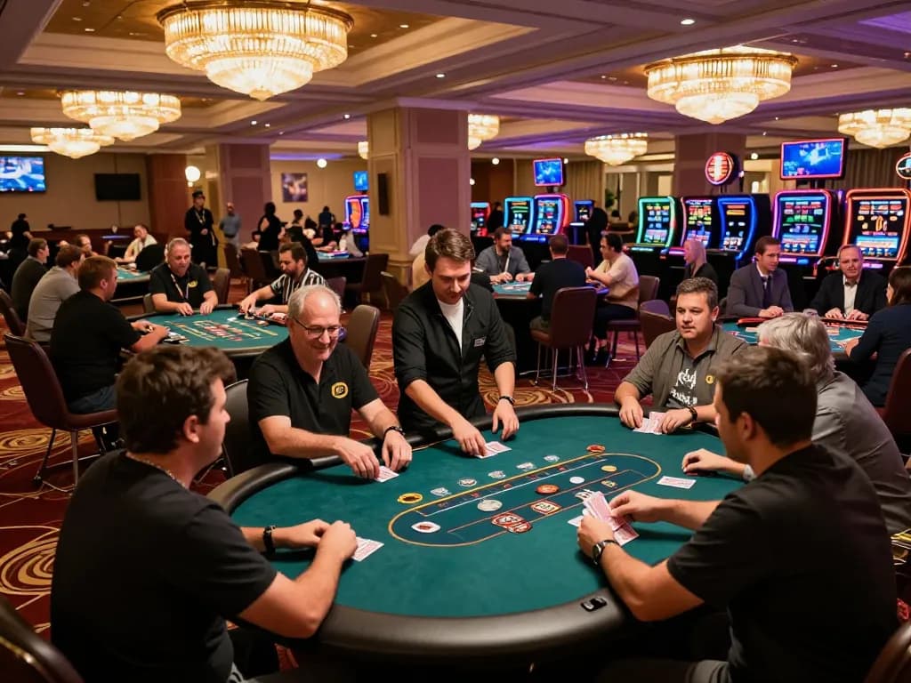 Players engaging in dynamic gameplay at RR88 casino with a roulette wheel spinning and vibrant atmosphere