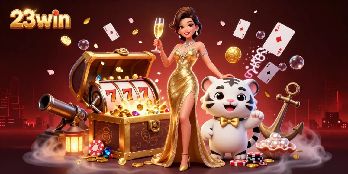 Spin the slots at 23win for a dazzling jackpot adventure with coins and cards!
