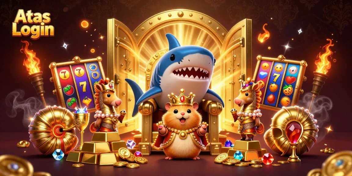 Access Atas Login with excitement at this vibrant online casino scene filled with treasures.