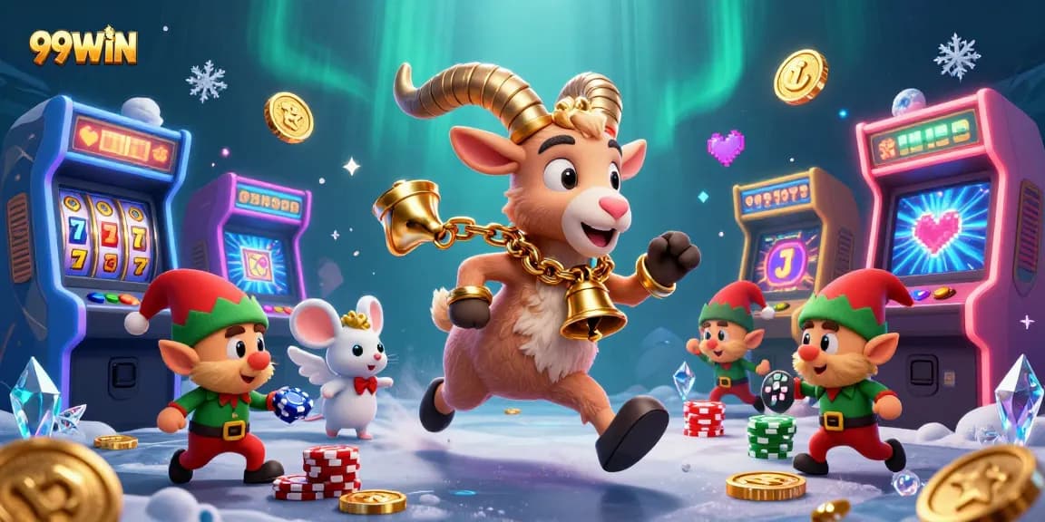 Win big at 99WIN's thrilling casino with 3D characters like Krampus and playful elves!