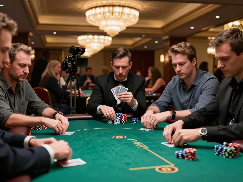 Poker tournament action at https://mb668.co/ showcasing players in strategic gameplay with colorful chips.