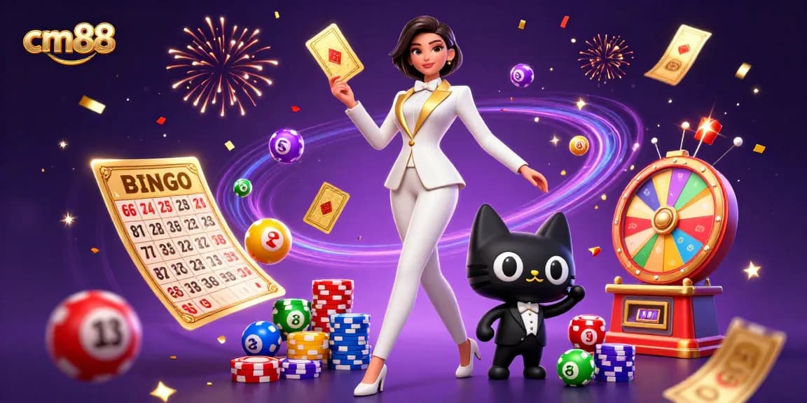 Experience exciting gameplay at cm88 with a glamorous dealer and animated lottery balls.