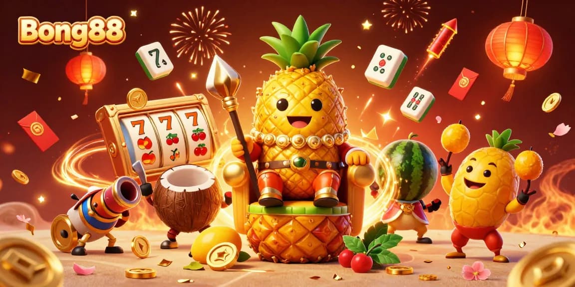 Bong88 offers immersive gameplay with golden pineapple king and vibrant casino elements for thrilling experiences