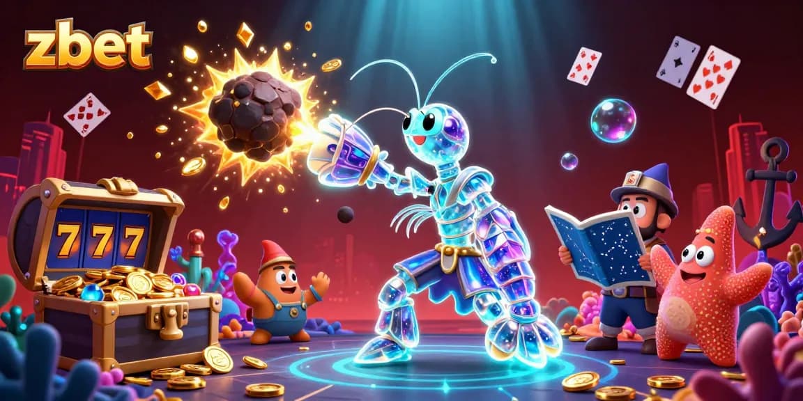ZBET captures players' excitement with a galactic mantis shrimp in an action-packed casino adventure.