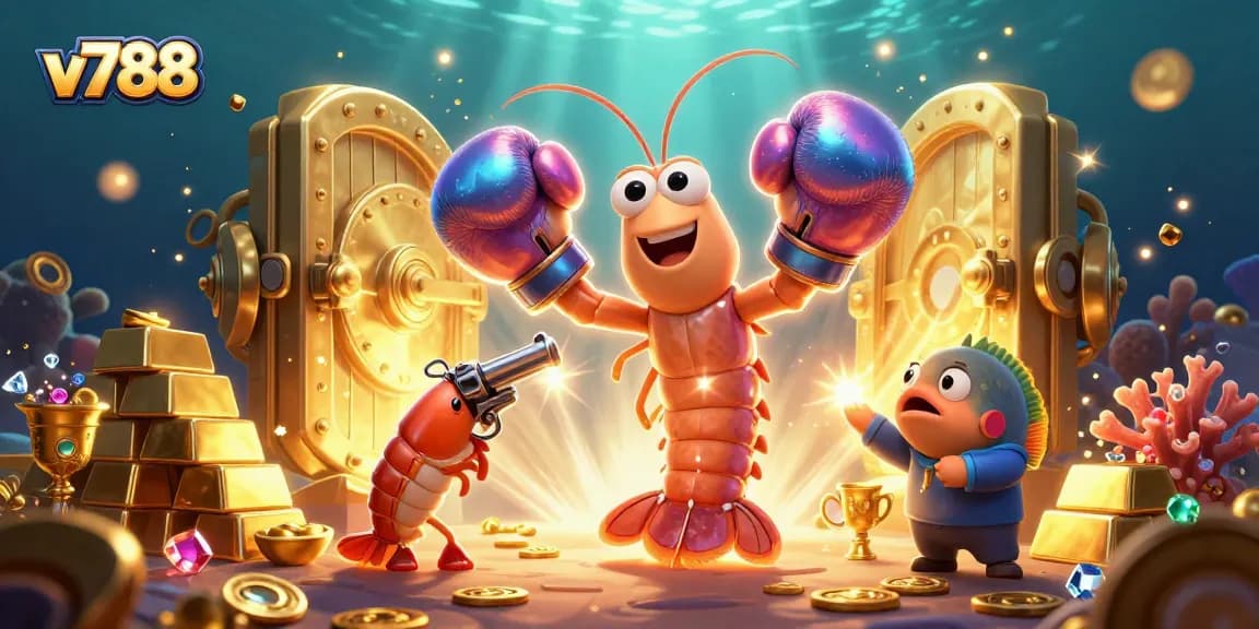 Experience thrilling gameplay with v788 as mantis shrimp takes the spotlight in a vibrant underwater casino scene.
