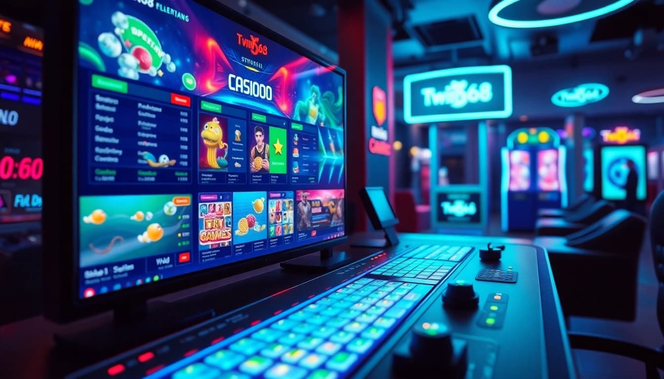 Twin68 online gaming platform interface showcasing vibrant and dynamic gaming options.