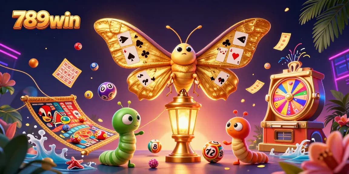 Engage in thrilling gaming scenes with 789win’s vibrant lottery balls and golden elements.