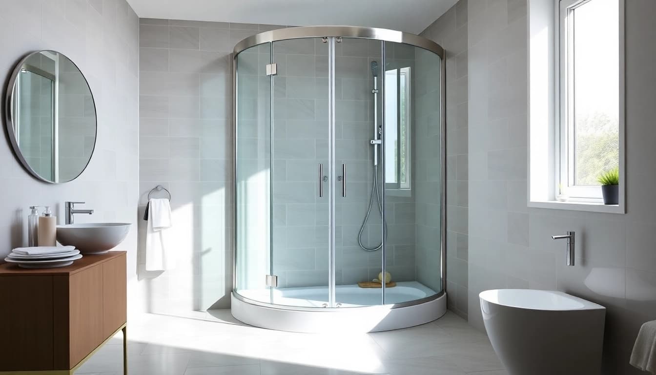 Erleben Sie die elegante sonni Duschkabine 80x80 in einem modernen Badezimmer mit stilvollen Details.