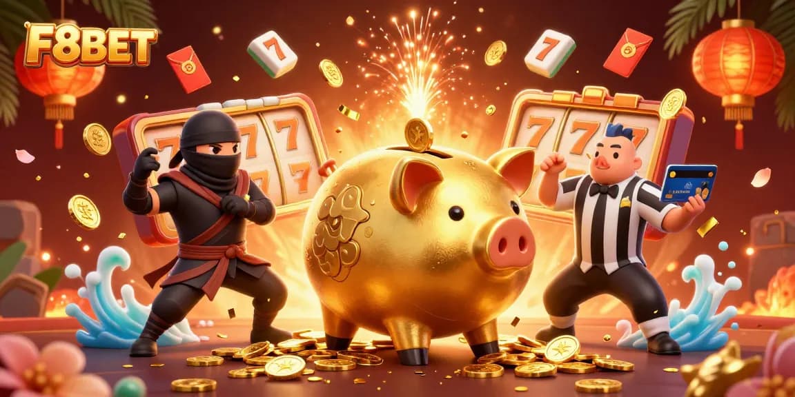 Experience thrilling gameplay with F8BET's dynamic casino scene featuring jackpot opportunities and exciting characters.