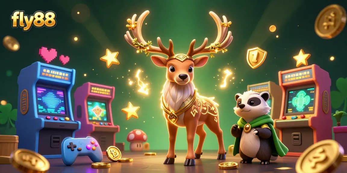 Experience winning strategies with fly88 in this vibrant casino-themed 3D illustration.