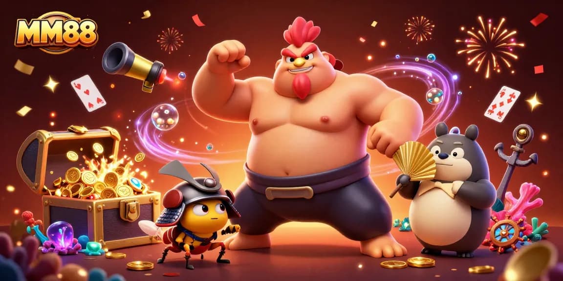 Experience thrilling gameplay at MM88 with vibrant characters and rich casino elements.