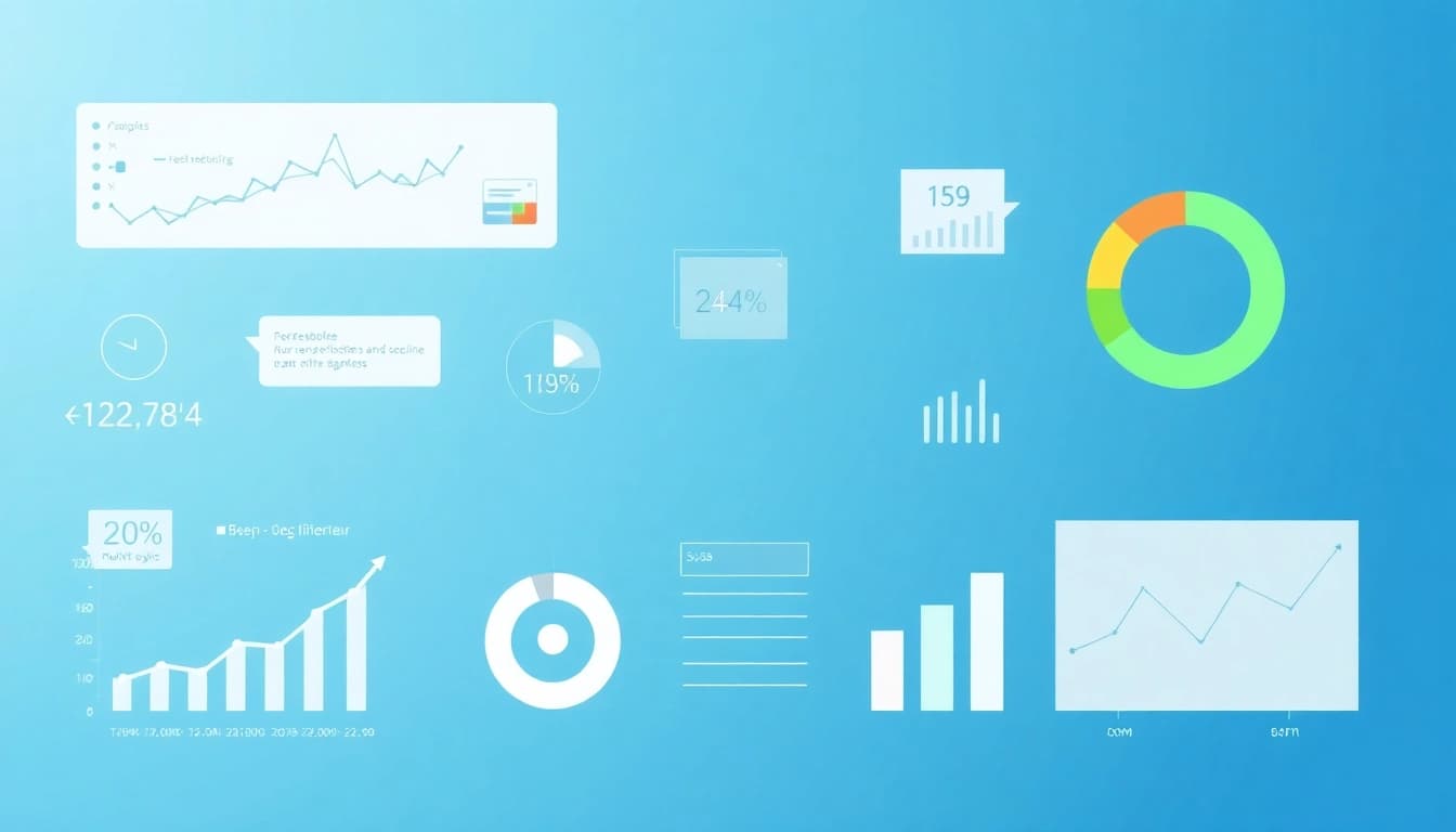 Visualisierung des Web-Rangs mit Diagrammen und Icons zur SEO-Leistung.