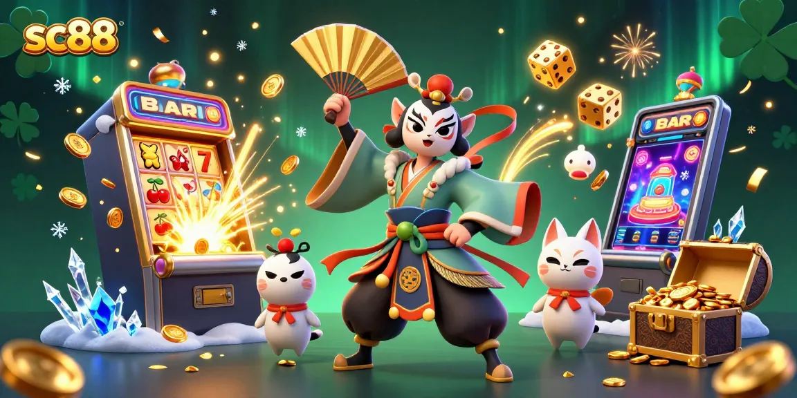 Win big at sc88 with vibrant 3D casino warriors celebrating a jackpot!
