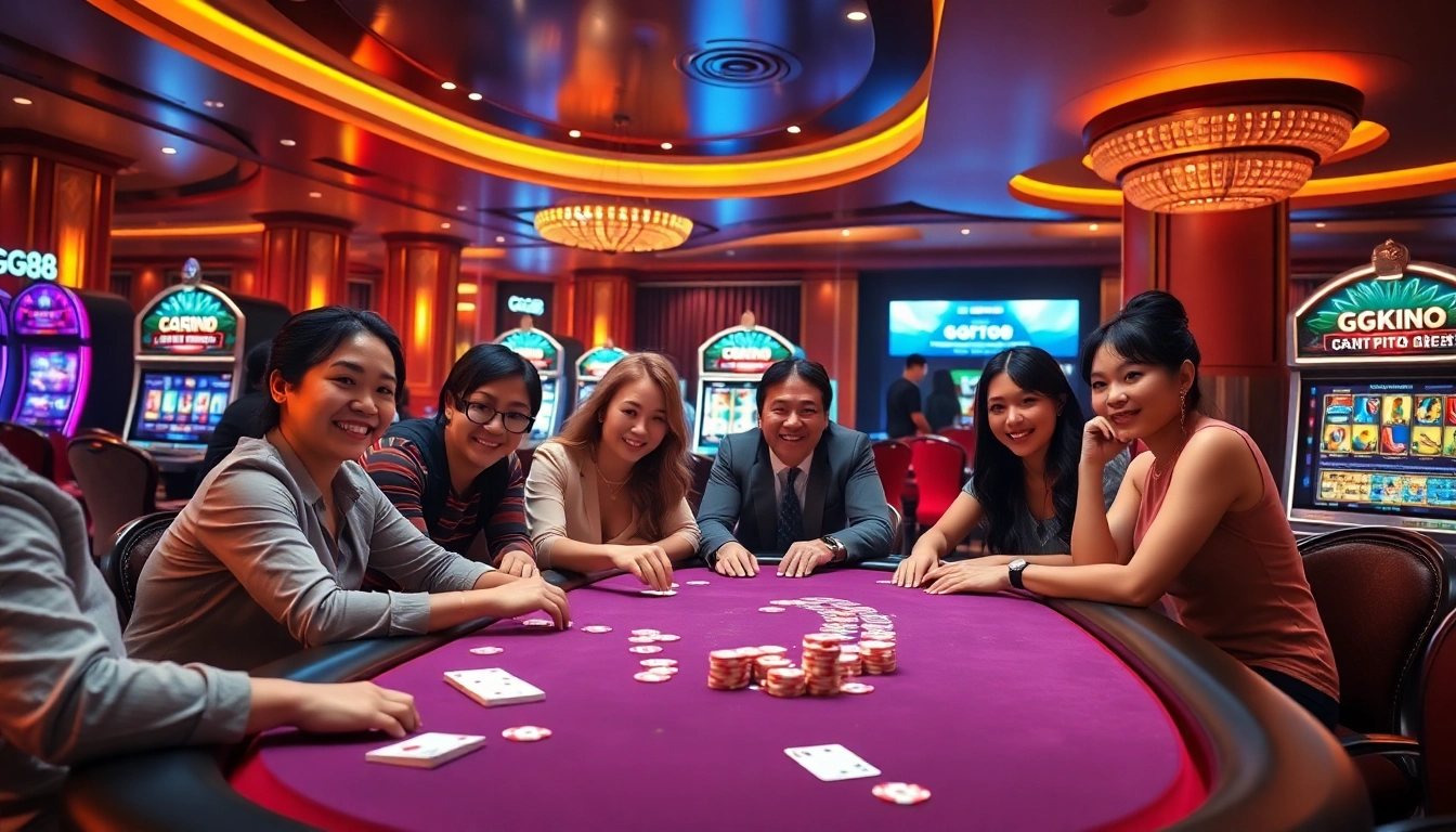Engage in thrilling online gaming with GG88's vibrant casino environment.