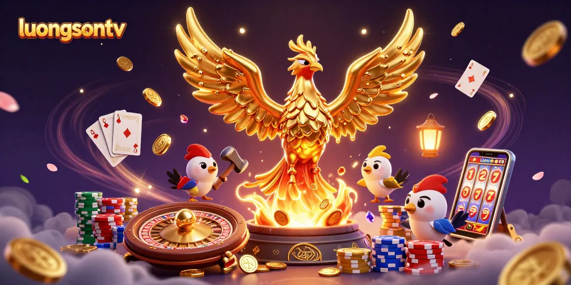 Experience exciting gambling action with luongsontv's molten phoenix and golden coins.
