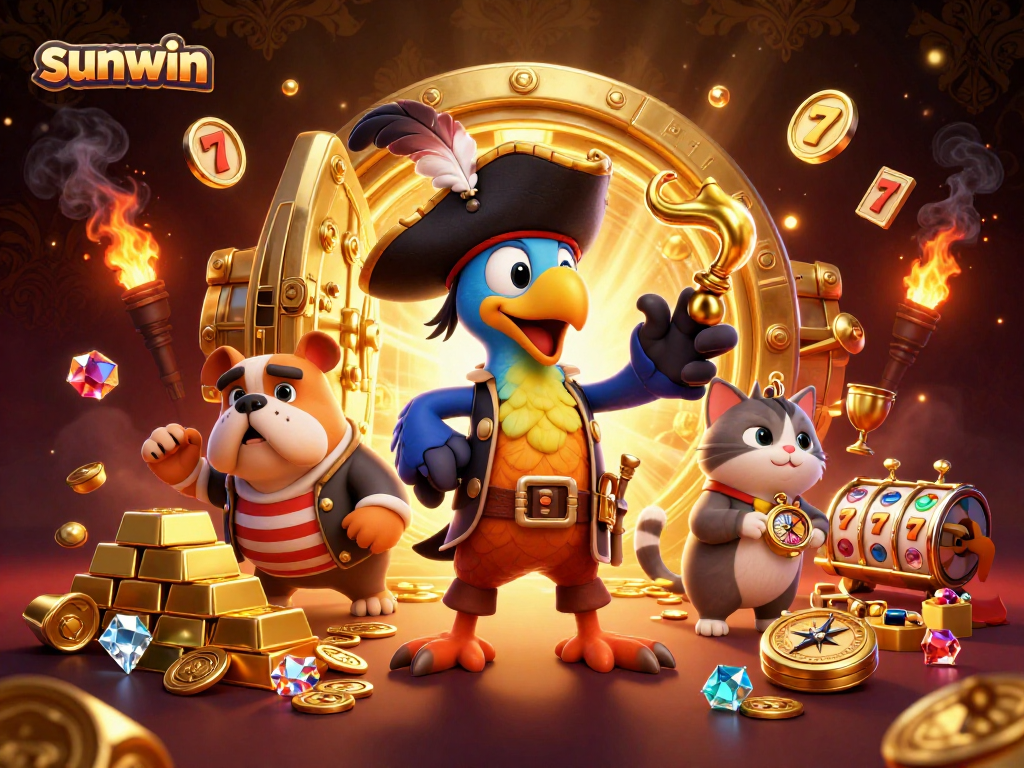 Experience the thrill of winning with sunwin's vibrant casino adventure illustration.