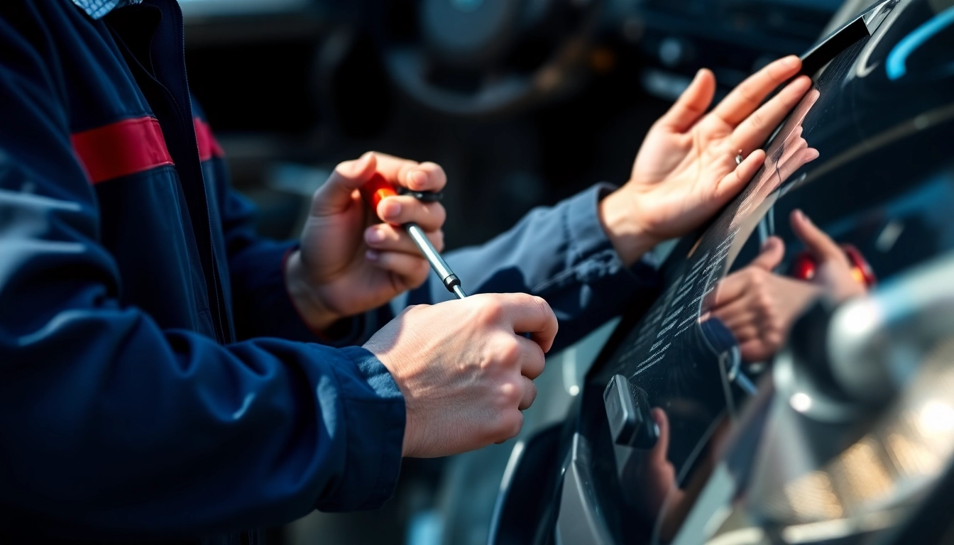 Professional Kfz Gutachter Köln examining vehicle damages with inspection tools for accurate assessments.