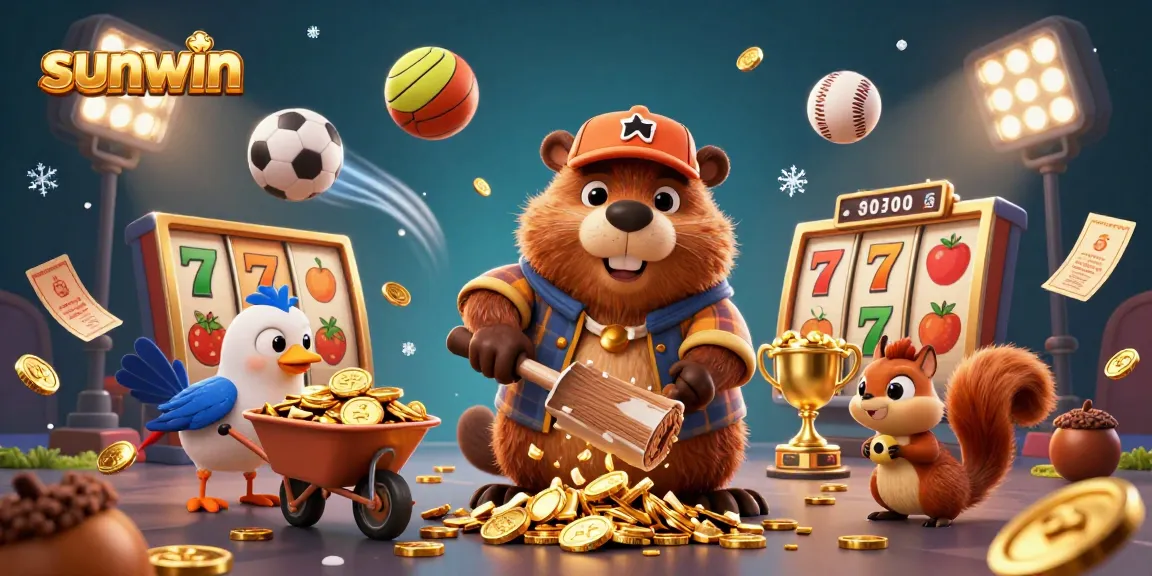Engage in thrilling adventures with sunwin as a beaver, bird, and squirrel collect golden winnings.