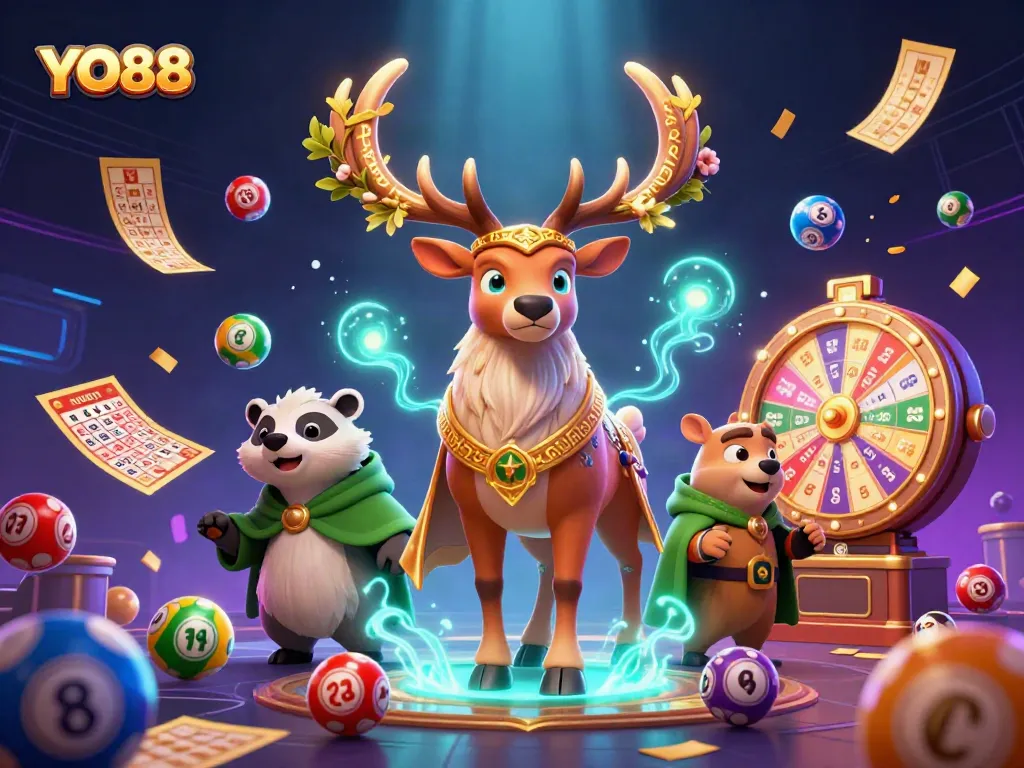 Engage with YO88's vibrant gaming experience featuring a fantasy casino scene with dynamic elements.