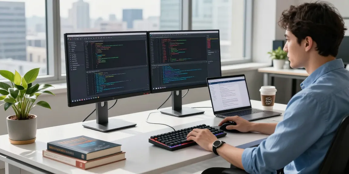 Der edimakor Softwareentwickler arbeitet in einem modernen Büro mit Licht und inspirierender Atmosphäre.