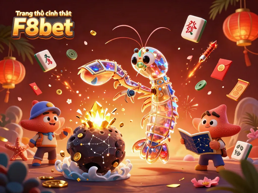 Engage with the excitement of the Trang chủ chính thức F8bet through dynamic casino-themed illustration featuring vibrant characters.