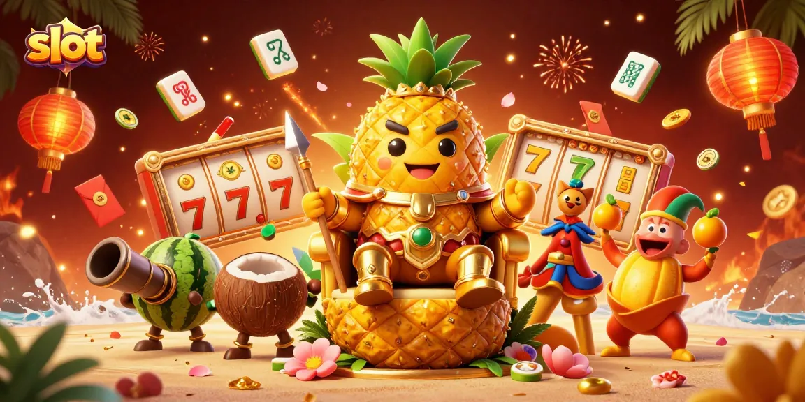 Spin the slots with this vibrant 3D scene showcasing golden casino elements and characters.