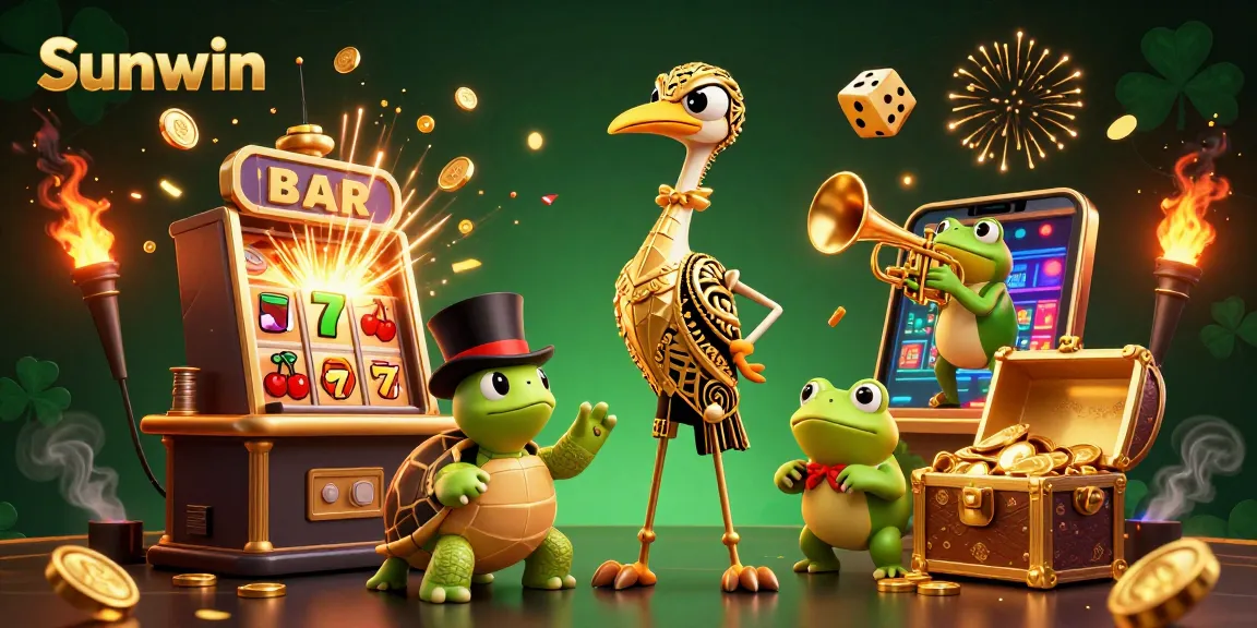 Spin the reels with Sunwin's exciting casino games featuring vibrant characters and jackpot thrills.