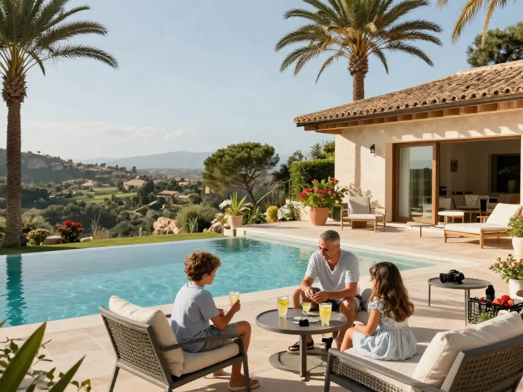 Schweinsteiger Villa Mallorca mit Blick auf die Landschaft und Poolambiente.