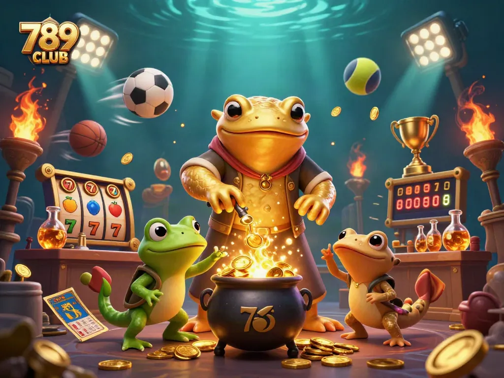 Engage with the magic of 789CLUB through a vibrant casino-themed illustration featuring enchanting characters.
