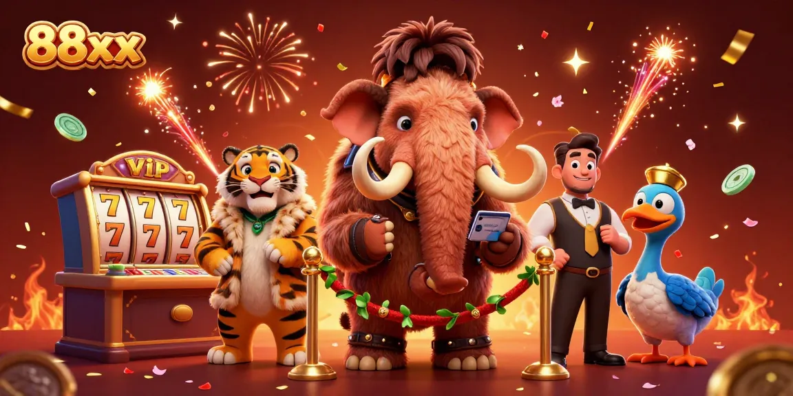 Experience the excitement at 88xx casino with vibrant characters and dynamic gaming elements.