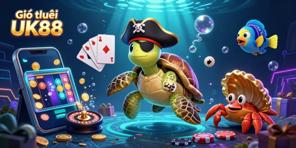 Experience Giới thiệu UK88 with a vibrant underwater casino scene featuring engaging gaming elements.