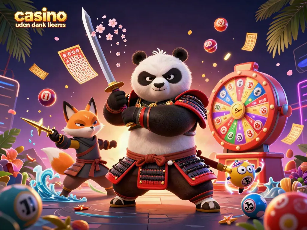 Experience excitement in a vibrant scene with casino uden dansk licens, showcasing dynamic gaming elements and engaging characters.