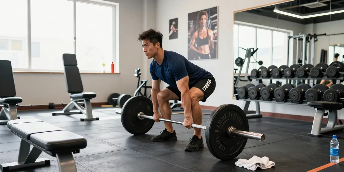 Effektives Training im Prime Pharma Shop mit Bodybuilder beim Kreuzheben.