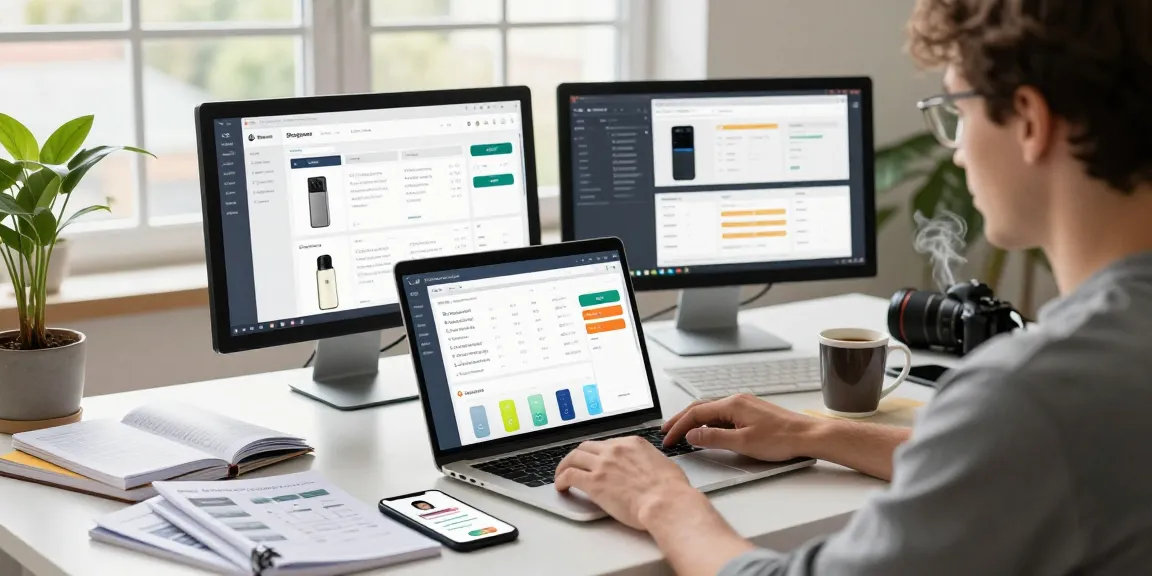 Professioneller Arbeitsplatz von SP Webconsulting, der die Shopware-Entwicklung und E-Commerce-Lösungen präsentiert.