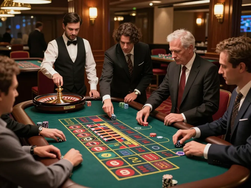 Engage in sophisticated gameplay with a waschbare Staubbindematte Industrie while placing bets at the roulette table.