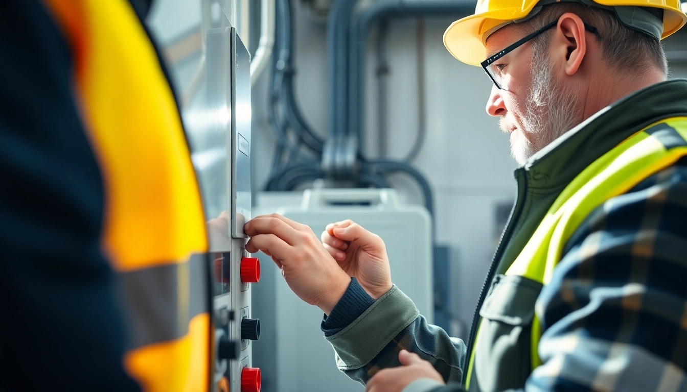 Expertly performing a DGUV V3 Prüfung to ensure workplace safety and compliance with regulations.