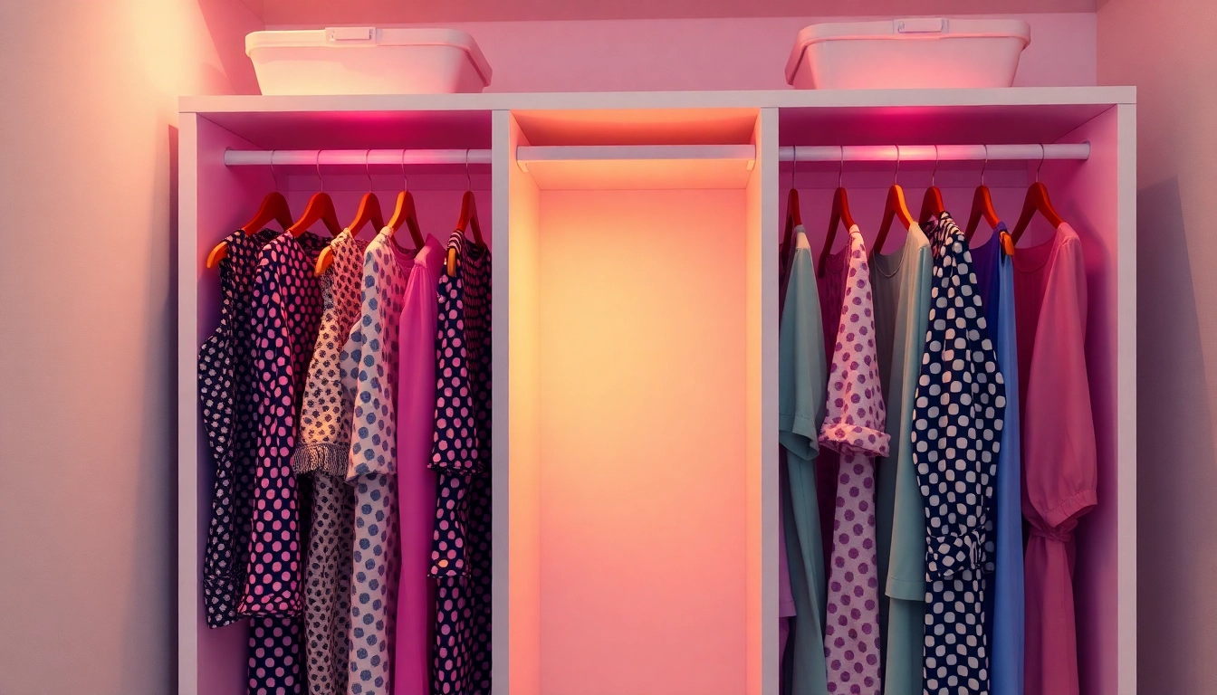 Kunststoff kleiderbügel in lebendigen Farben ordentlich auf einer Garderobe angeordnet, ideal zur Aufbewahrung von Kleidung.