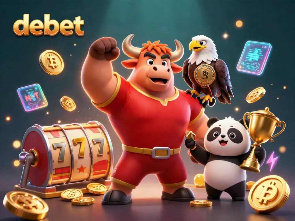Win big with debet's thrilling victory-themed casino illustration.