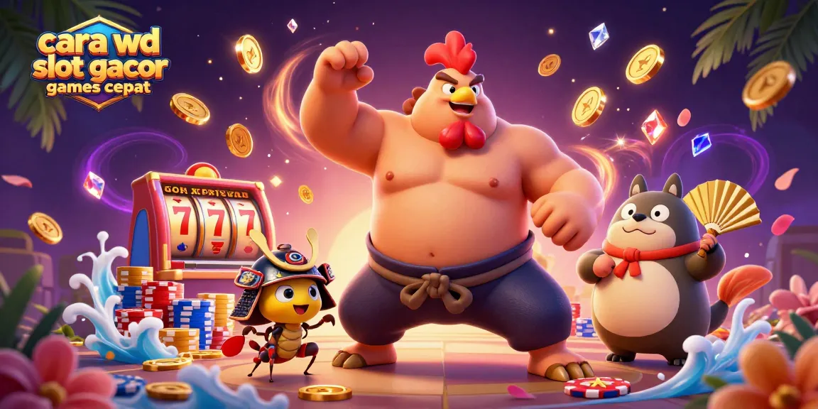 Engage with the cara wd slot gacor games cepat scene featuring a powerful sumo rooster and fierce samurai cricket.