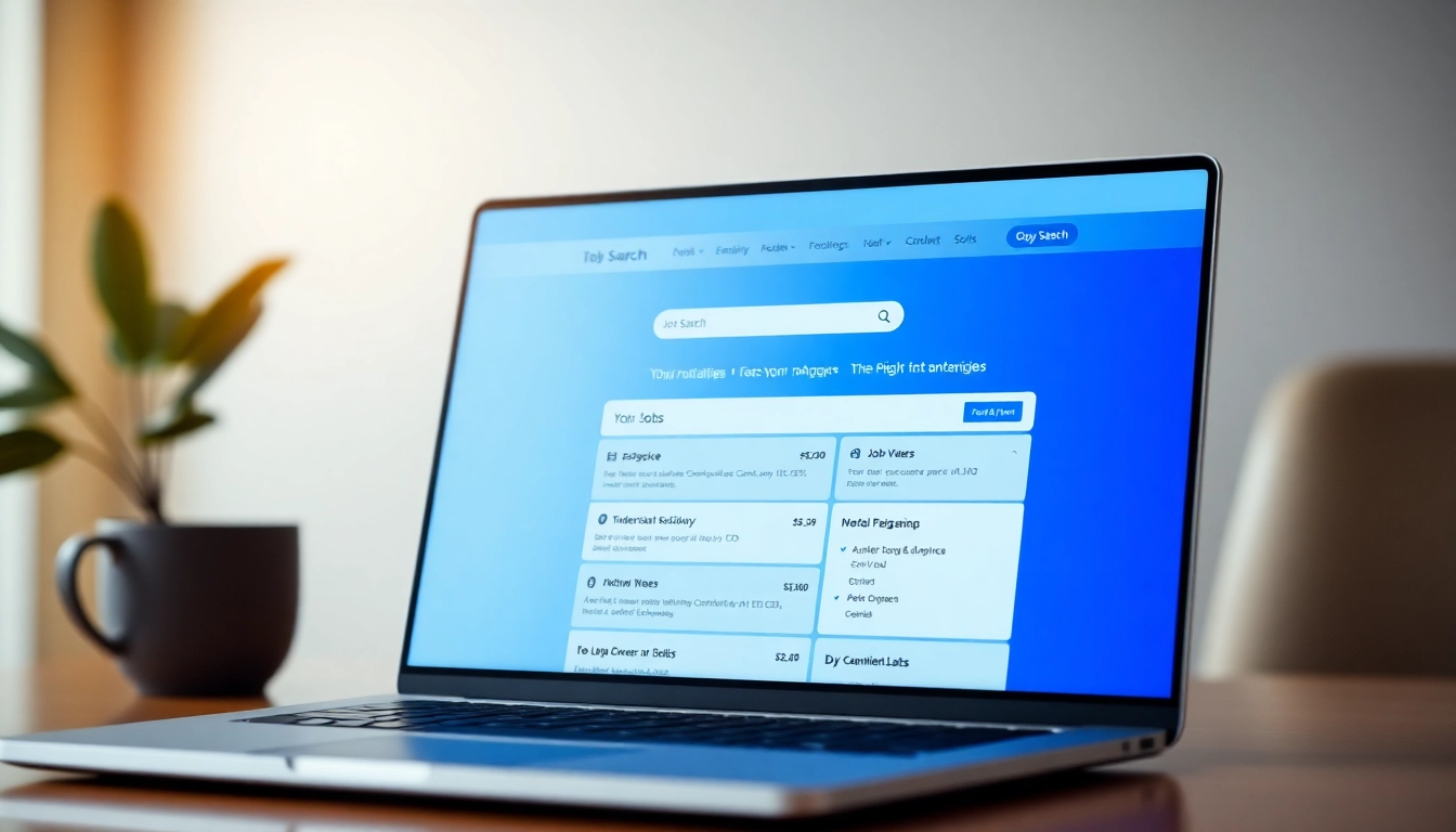 View job listings for Stellenangebote on a modern laptop interface, showcasing user-friendly layout and design.