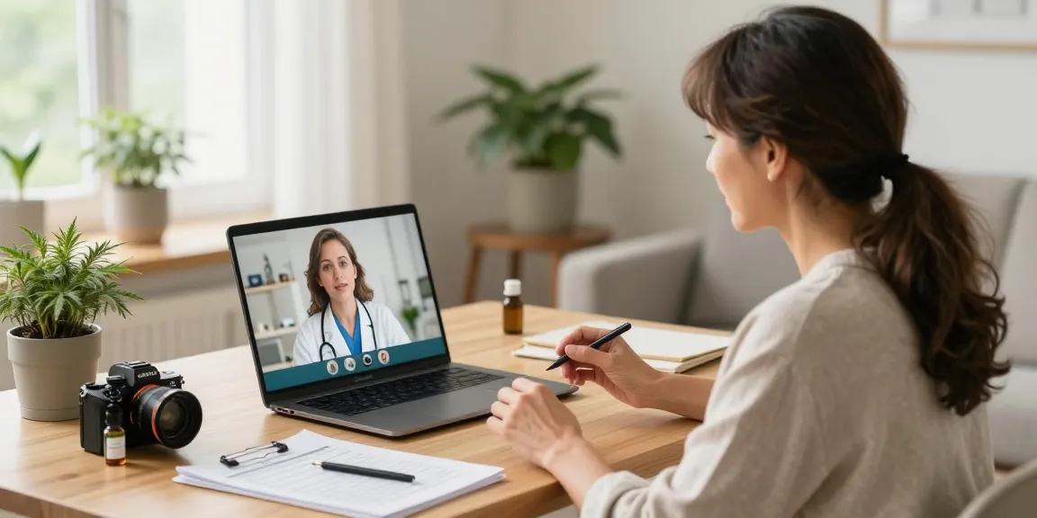 Medizinisches Cannabis Online bestellen während einer telemedizinischen Beratung mit Arzt.