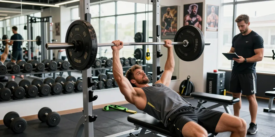 Steroid Shop Deutschland: Bodybuilder trainiert im modernen Fitnessstudio mit Gewichten.