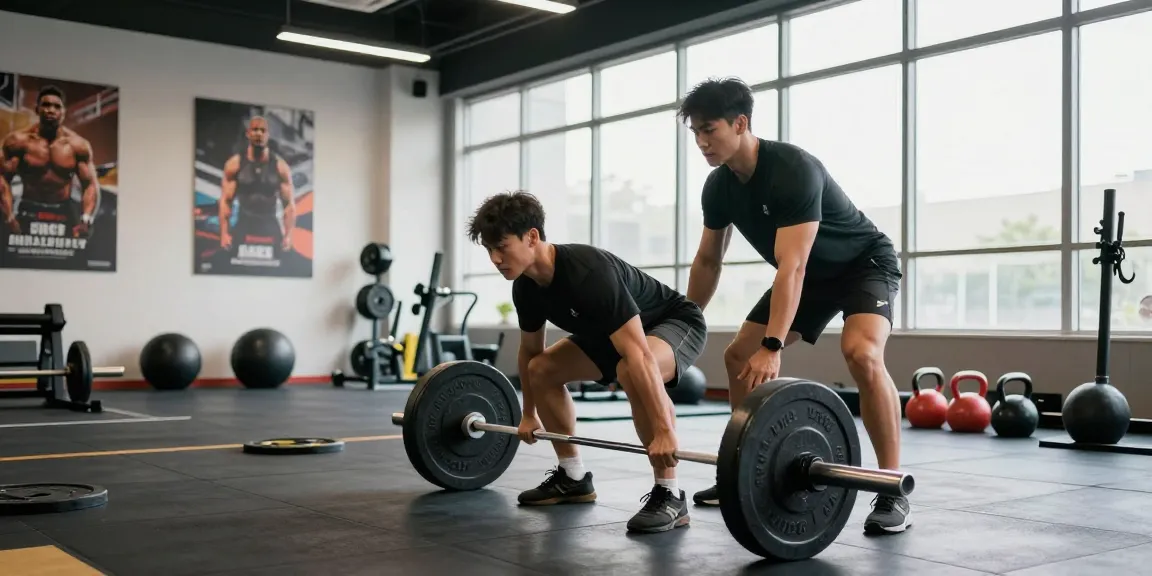 Utionen Steroids Shop - Athlet beim Krafttraining mit Gewichten in modernem Fitnessstudio