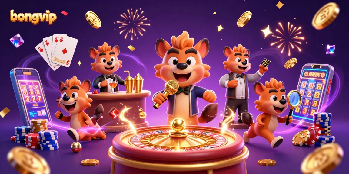 Bongvip brings excitement with 3D hyenas running a casino comedy club, mixing drinks, and checking IDs.
