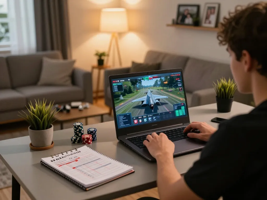 Engaging with f168 gaming interface in a cozy home gaming setup while practicing responsible gaming strategies