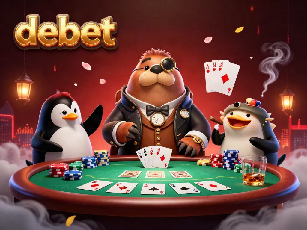 Participate in exciting poker action at Debet's underwater casino with a walrus, penguin dealer, and a bluffing pufferfish.