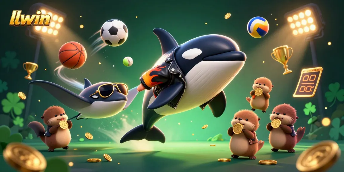 Experience the thrilling action at llwin with vibrant characters in a dynamic 3D casino scene.