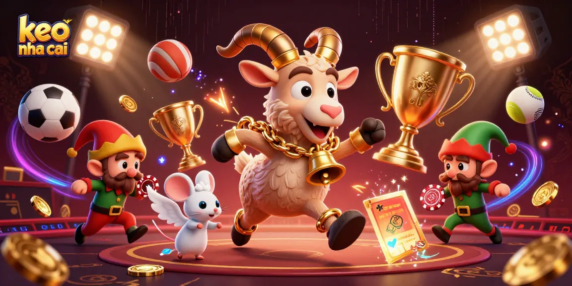 Engage with keo nha cai through a festive casino scene featuring Krampus and whimsical characters.