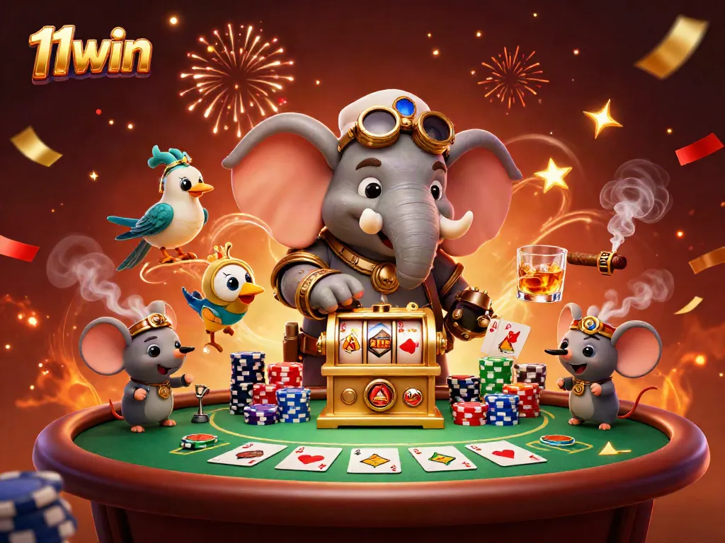 Experience thrilling gameplay with 11win in a vibrant steampunk casino setting showcasing exciting slot machines and poker.